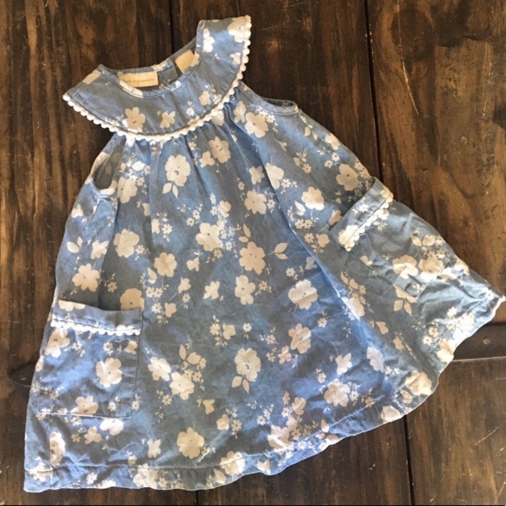 Denim blue floral dress